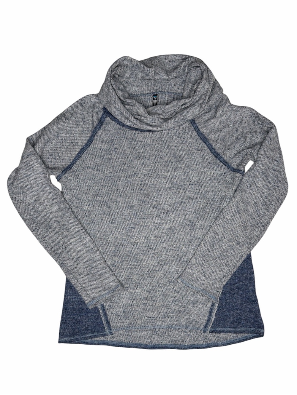 KUHL Women’s Viola Nova Pullover Cowl Neck Blue Heathered Medium